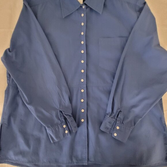Coldwater Creek Blue Button Womens Shirt Size Petite L - Picture 12 of 14